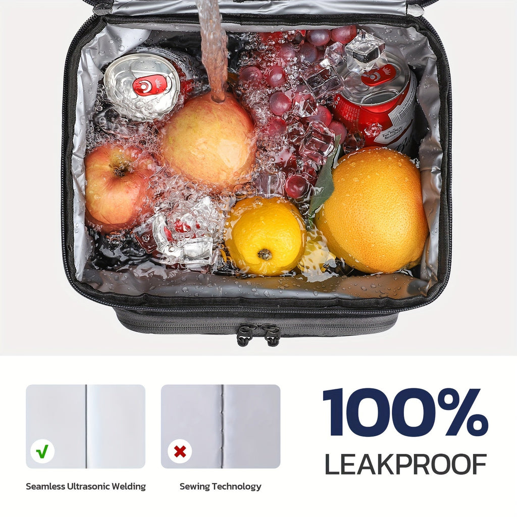 Insulated MAELSTROM lunch bag by SHOWLU FASHION STORE, leakproof cooler tote for men and women, with a sleek design and sturdy handles.