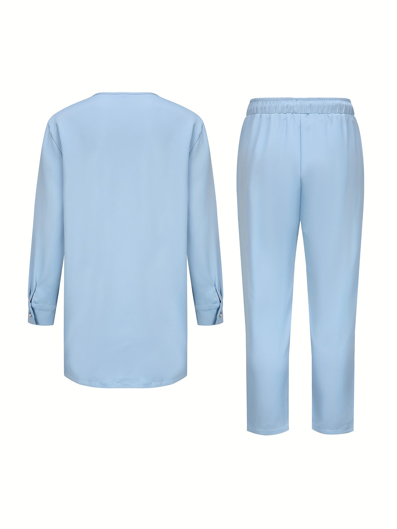 SHOWLU Men's two-piece patchwork suit with casual crew neck, stylish and elegant for relaxed occasions