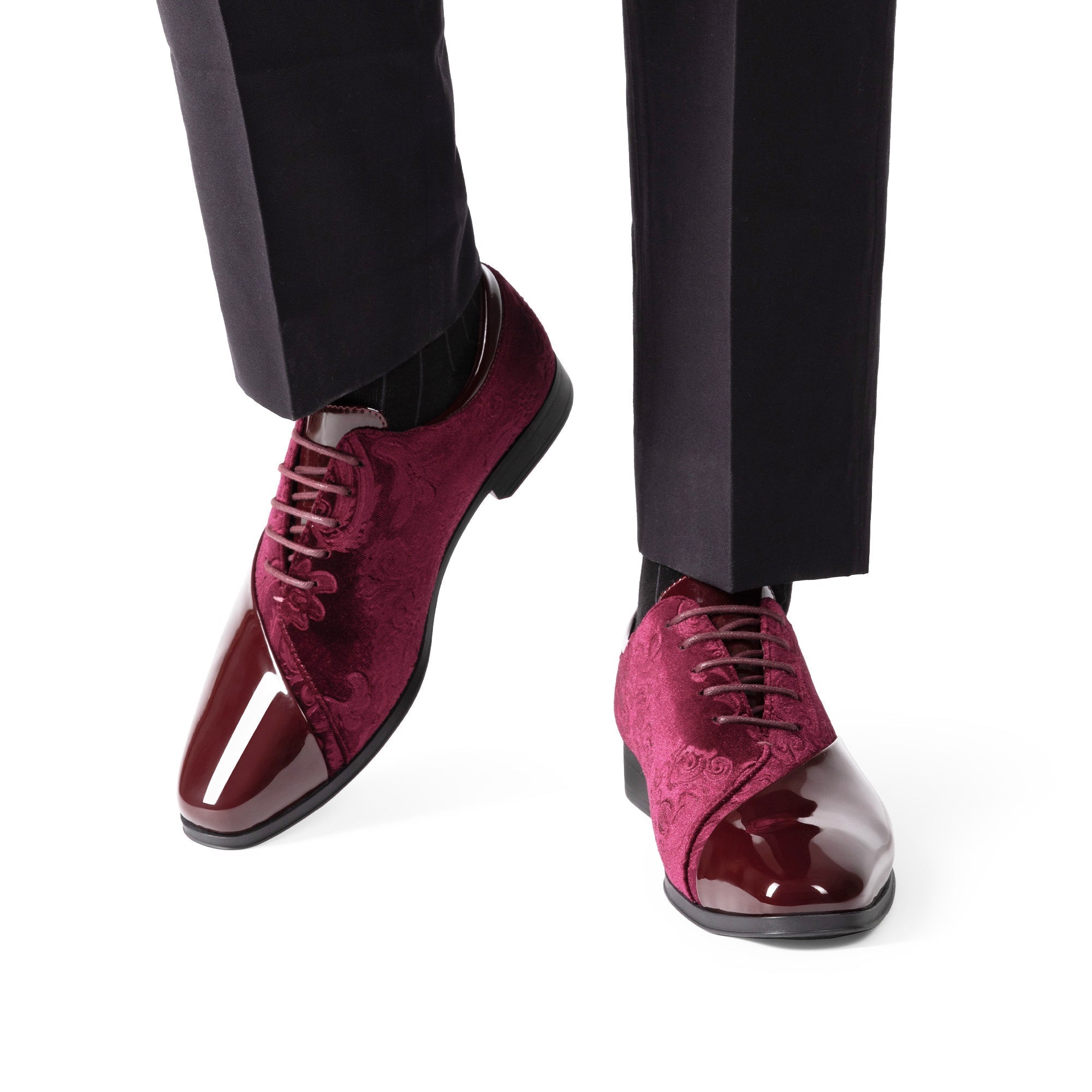 Bruno Marc men's patent leather tuxedo shoes with classic oxford design, polished black formal footwear for men