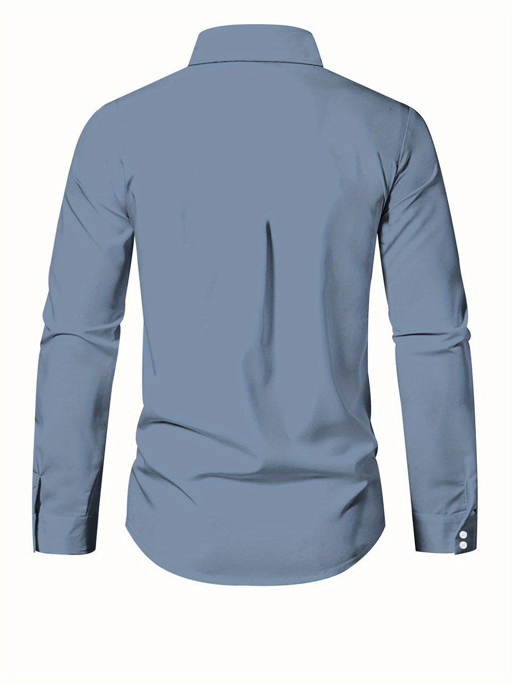 Light blue SHOWLU FASHION men's mandala print long sleeve dress shirt with intricate pattern, perfect for stylish formal wear.