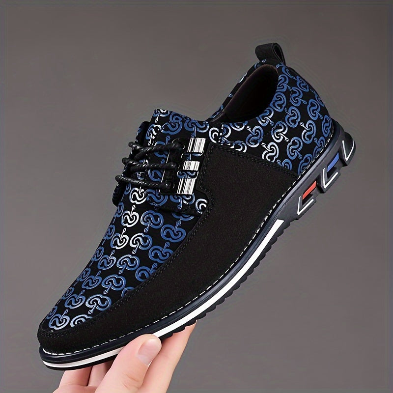 SHOWLU men's lace-up dress shoes with non-slip soles and round toe design, ideal for casual or formal occasions.