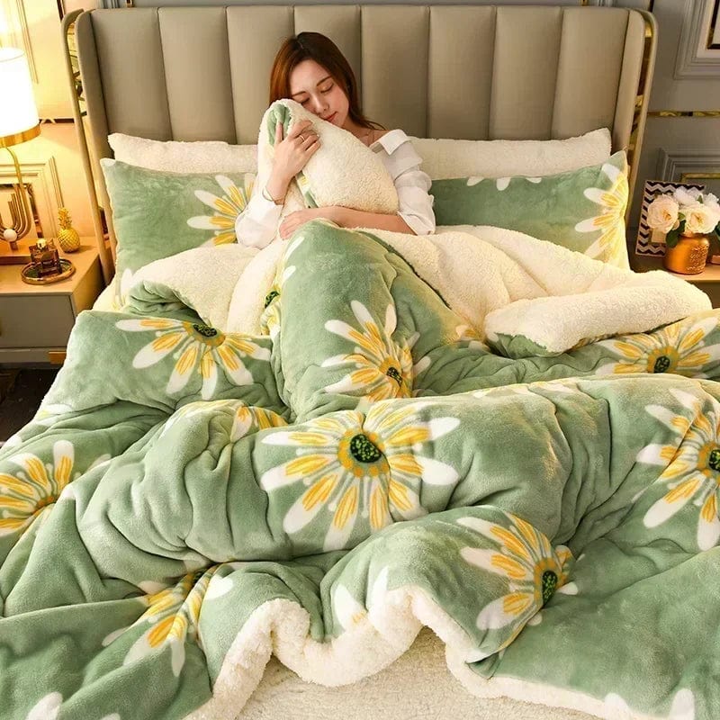 Daisy Lambswool Weighted Blanket by SHOWLU FASHION STORE, thick and soft for warm winter comfort, fluffy and cozy for beds.
