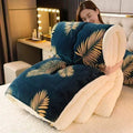 Zeby Daisy Lambswool Weighted Blanket by SHOWLU FASHION STORE, thick and fluffy for warm winter comfort on a bed.