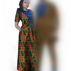 Dashiki African Women Mermaid Dresses Matching Men Outfits Pant Sets Bazin Riche African Couple Clothes for Wedding Party Gown - SHOWLU FASHION STORE