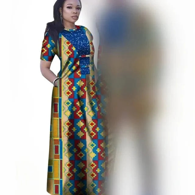 African couple outfits: SHOWLU FASHION STORE mermaid dress for women and matching men's pant set with dashiki style for wedding or party