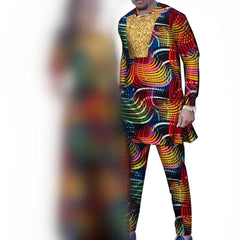 Dashiki African Women Mermaid Dresses Matching Men Outfits Pant Sets Bazin Riche African Couple Clothes for Wedding Party Gown - SHOWLU FASHION STORE