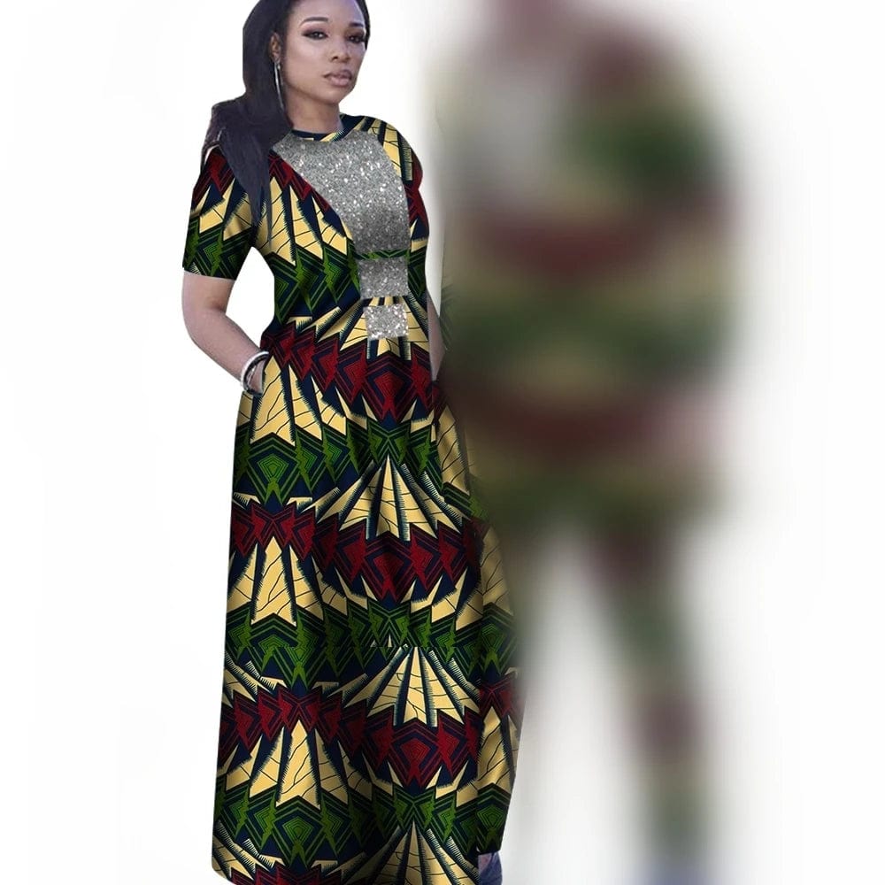 Dashiki African Women Mermaid Dresses Matching Men Outfits Pant Sets Bazin Riche African Couple Clothes for Wedding Party Gown - SHOWLU FASHION STORE