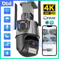 DBIT Wifi Camera 6MP 4K Dual Lens IP Camera Protection Waterproof Security CCTV Video Surveillance Camera - SHOWLU FASHION STORE