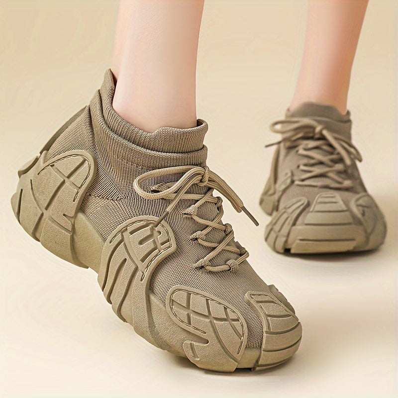 SHOWLU Women's Wedge Sneakers with breathable design and non-slip soles, ideal for comfortable walking and casual wear.