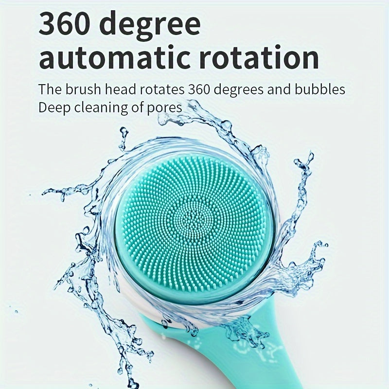 SHOWLU Rechargeable Electric Bath Brush with silicone bristles, automatic body scrubber for gentle cleansing and exfoliation.