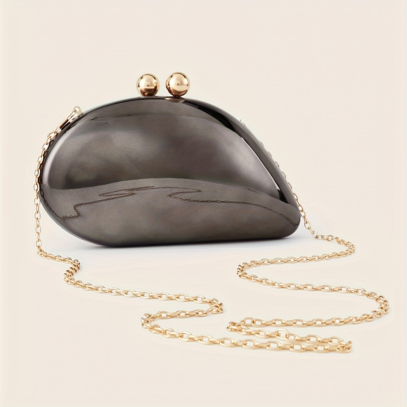 SHOWLU Marbled Acrylic Clutch with chain strap, elegant evening bag featuring a sleek marbled design and compact style.
