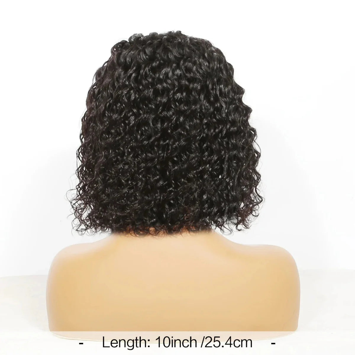 SHOWLU FASHION STORE Aircabin Deep Wave Headband Wig with curly 100% Remy human hair, natural black, bob style for women