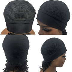 Deep Wave Headband Wig Human Hair Curly Bob Wigs For Women 100% Real Hair Bobo Wigs Full Machine Made Wigs Natural Black Hair - SHOWLU FASHION STORE
