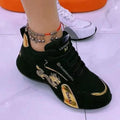 AJZE Women's Leather Platform Sneakers by SHOWLU FASHION STORE, lightweight waterproof casual shoes with breathable non-slip soles.