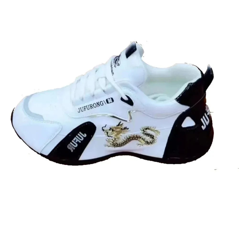 AJZE women's leather platform sneakers by SHOWLU FASHION STORE, lightweight waterproof casual sport shoes with breathable non-slip soles.