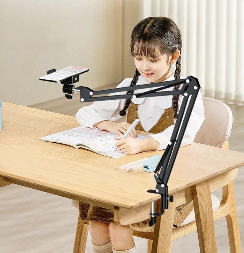 SHOWLU FASHION STORE LS desktop phone stand with overhead mount for smartphone video recording and vlogging setup.