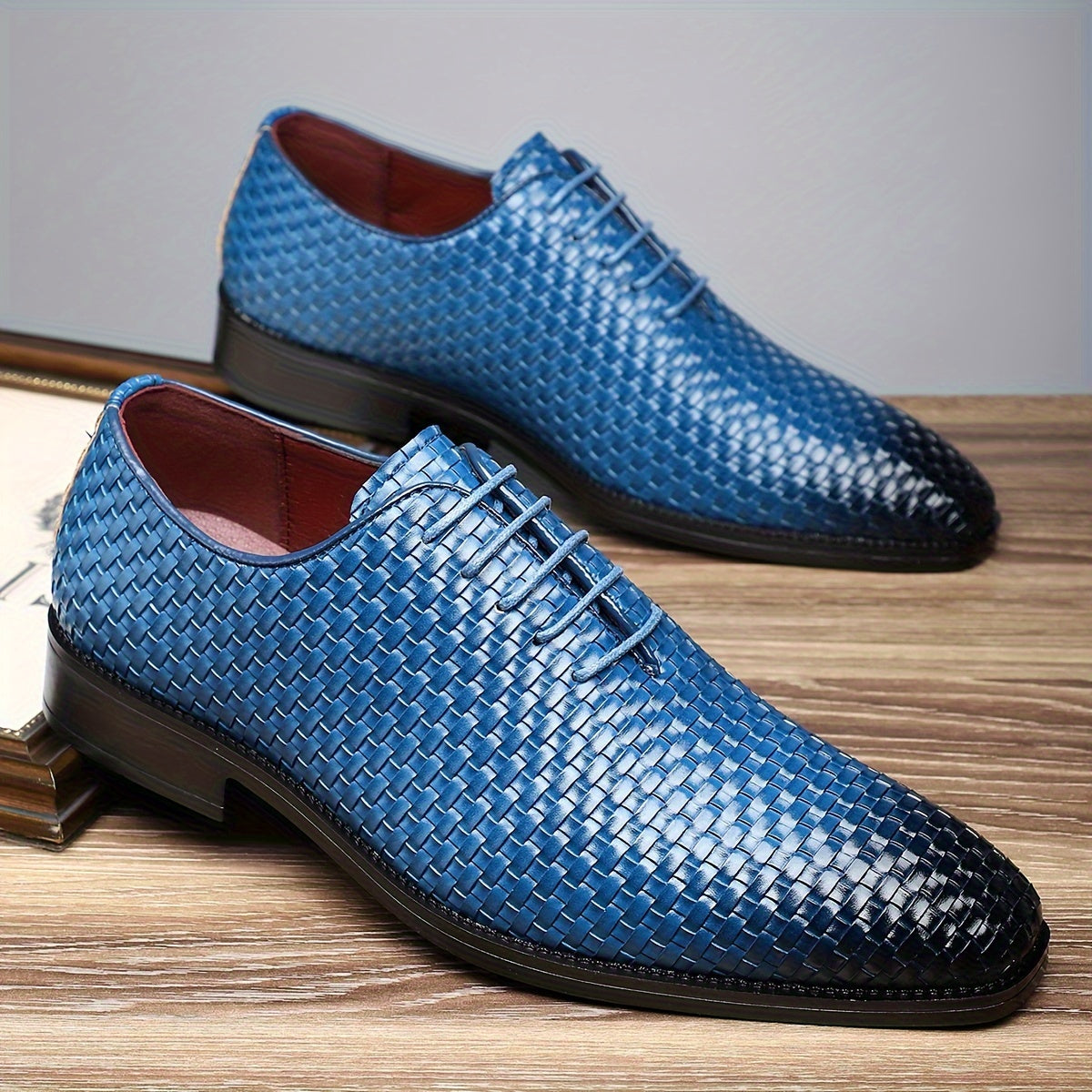 SHOWLU Men's Whole-Cut Oxford Shoes with non-slip rubber sole, formal leather shoes for professional or dress occasions