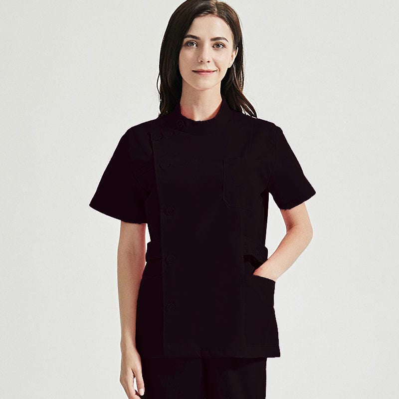 Unisex medical scrubs set by Showlu Fashion Store, professional hospital nurse uniform with top and pants, suitable for healthcare professionals.