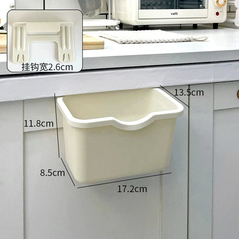 Donha wall-mounted kitchen trash can, 4L plastic hanging storage bucket attached to cabinet door for kitchen waste disposal