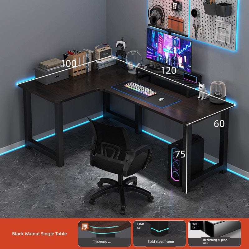 L-shaped corner computer desk with bookshelf, double desktop, and modern design by SHOWLU FASHION STORE, DNZ33 model
