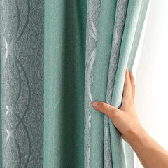 Dreamwood Hot Sale Modern Green Striped Blackout Curtain For Living Room 2 Colors Available Thickening Bedroom Curtains - SHOWLU FASHION STORE