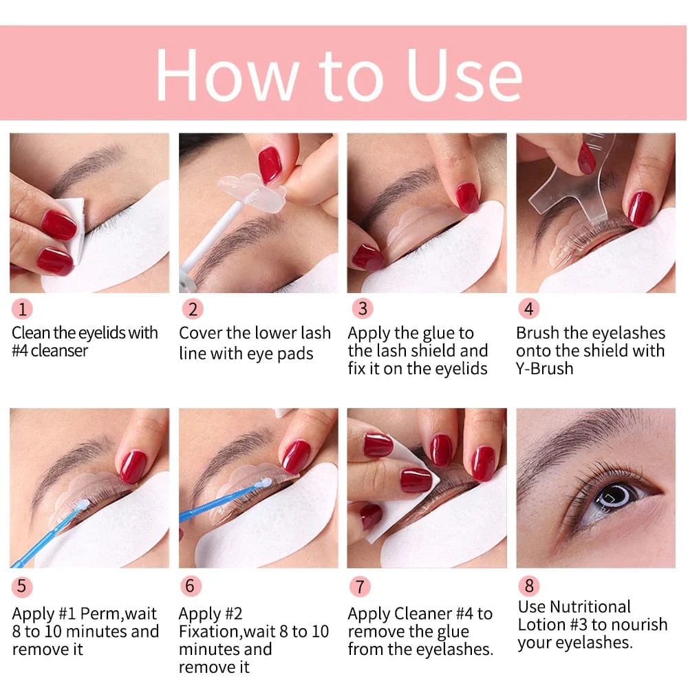 ICONSIGN Lash Lift Kit by Showlu Fashion Store, professional eyelash perming kit with eye pads for long-lasting lifted lashes.