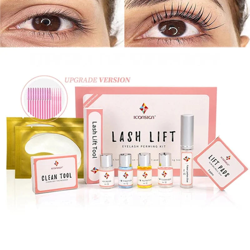 ICONSIGN Lash Lift Kit by Showlu Fashion Store with eye pads for professional eyelash perming and long-lasting lift.