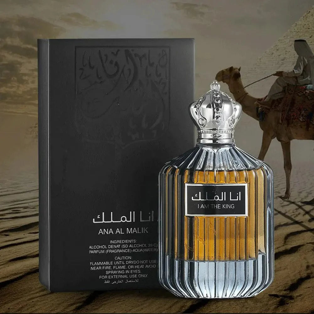 Dubai Prince Men's Perfume 100ml Arabian cologne with floral scent, featuring fresh desert notes and elegant fragrance.