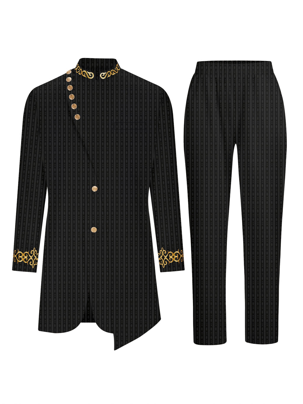 SHOWLU FASHION Men's plaid casual two-piece suit with loose fit woven set, featuring a plaid pattern jacket and matching pants.