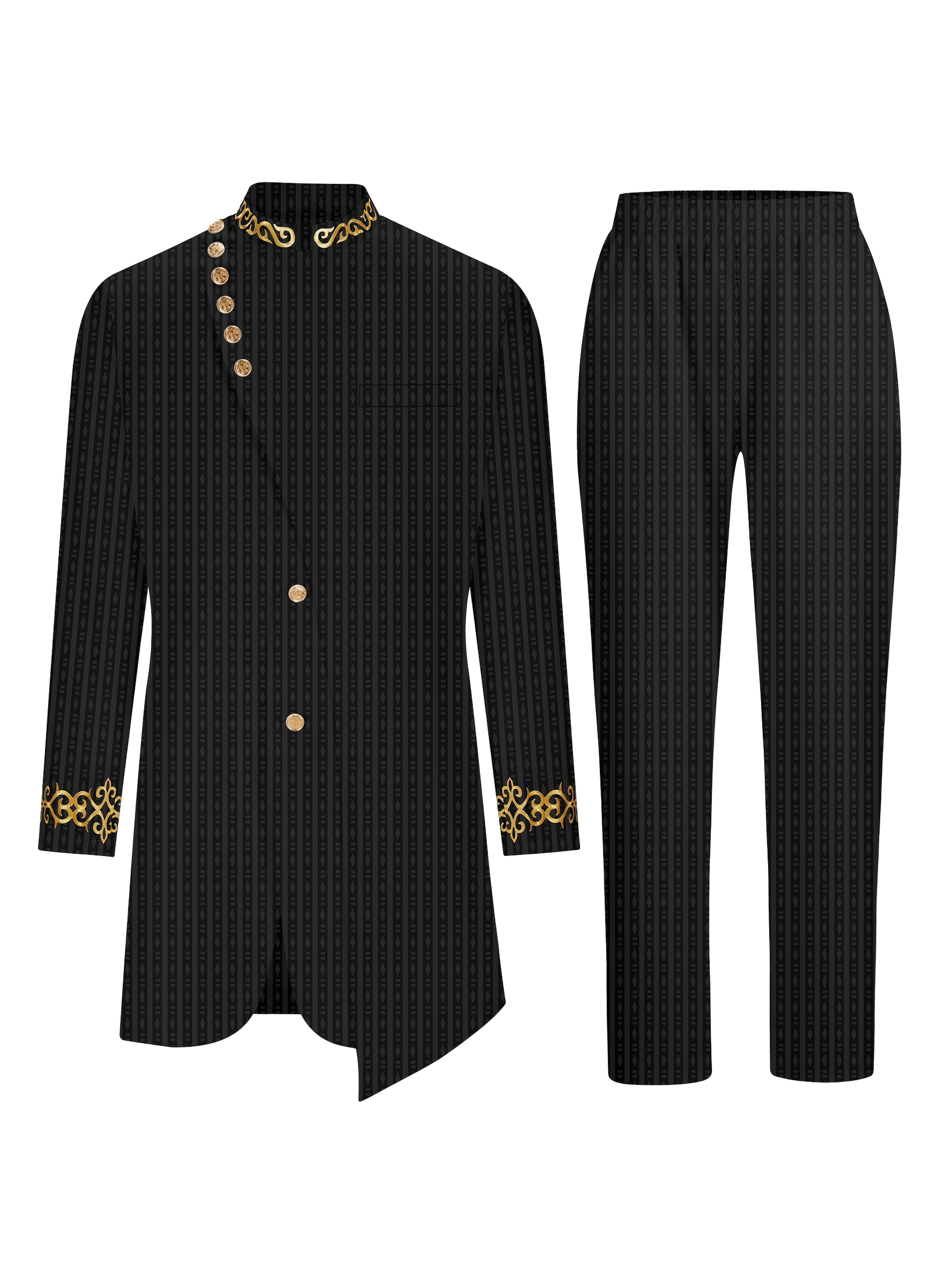 SHOWLU FASHION Men's plaid casual two-piece suit with loose fit woven set, featuring a plaid pattern jacket and matching pants.