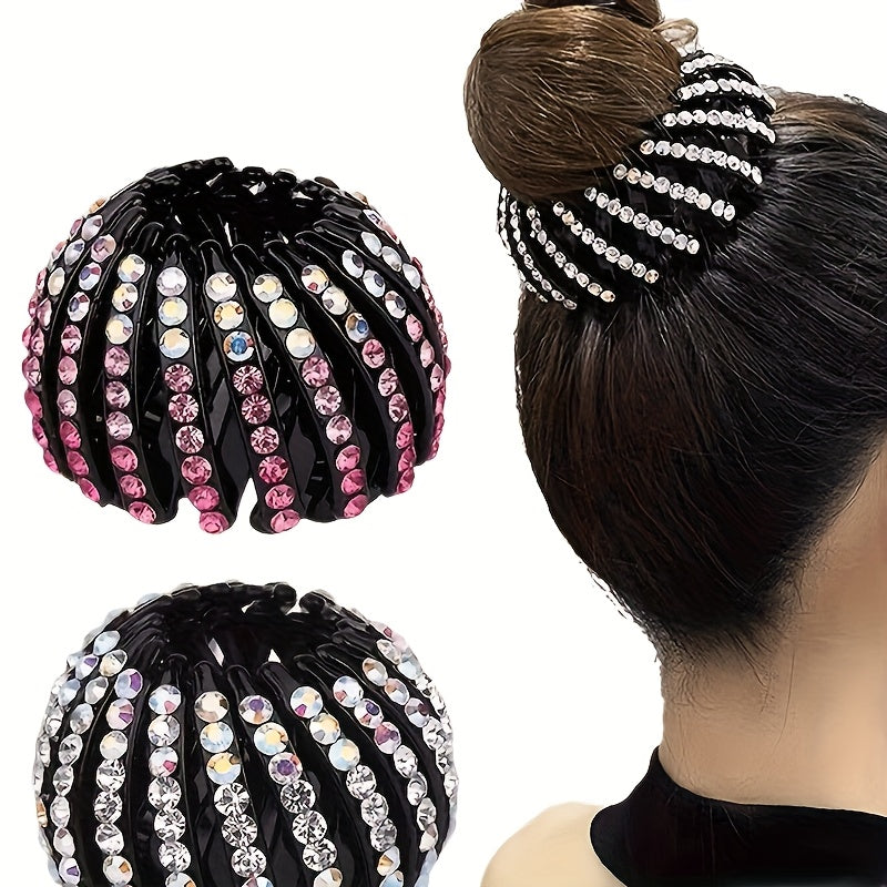 Cubidupi Bird Nest magic hair clip by SHOWLU FASHION STORE featuring rhinestone accents and a unique bird nest design for ponytails.