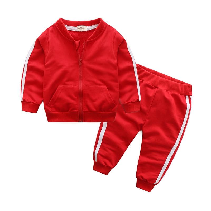 Baby boy striped cotton bomber jacket and pants sports set by SHOWLU FASHION, featuring a comfortable, casual design for little boys.