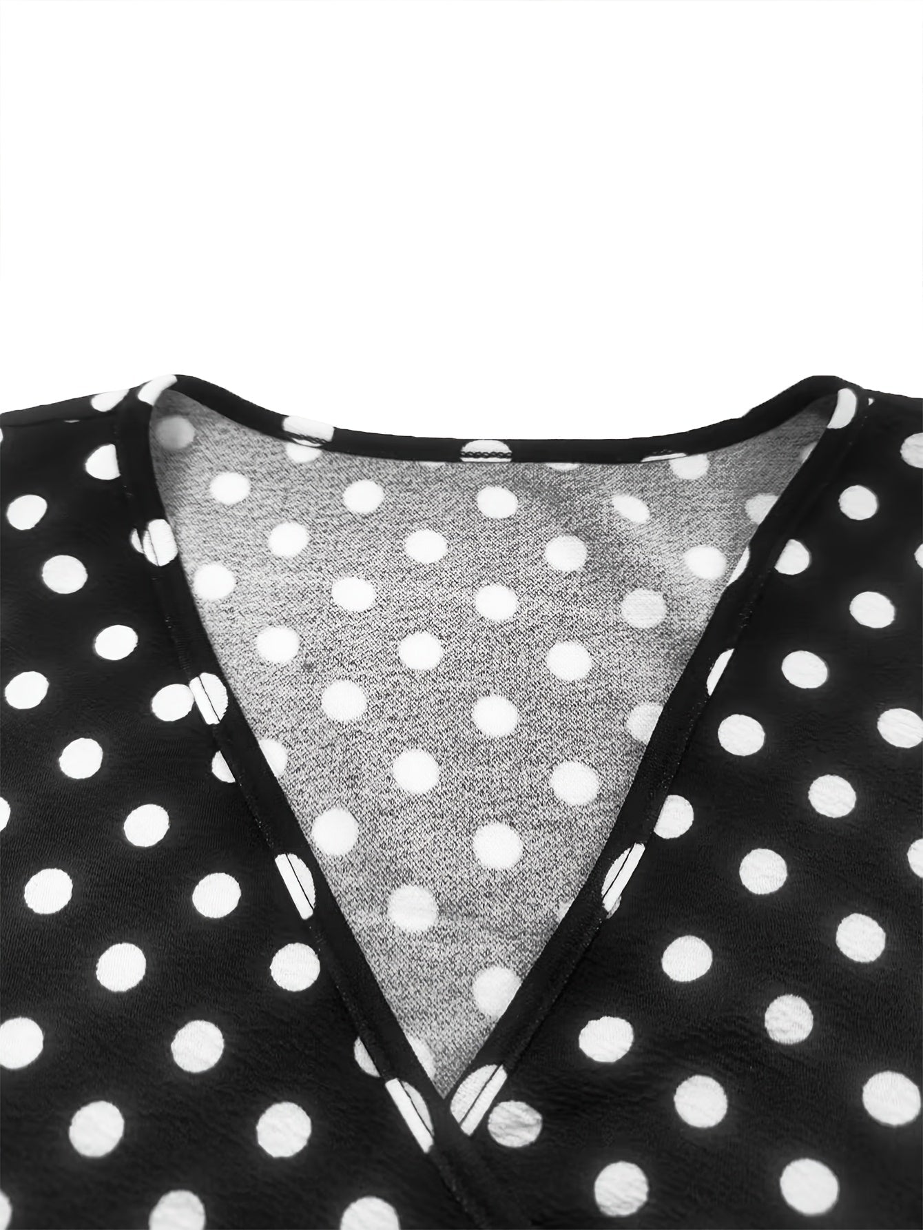 SHOWLU FASHION polka dot mermaid dress with V-neck, long sleeves, and bodycon fit, showcasing elegant evening wear.
