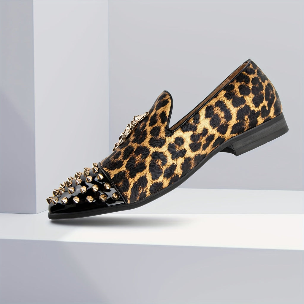 SHOWLU men's lightweight slip-on loafers with solid round toe, perfect for parties and casual wear.