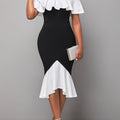 Elegant SHOWLU FASHION women's bodycon fishtail dress with ruched waist, showcasing a fitted silhouette and stylish design.