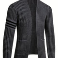SHOWLU FASHION STORE men's slim fit knit cardigan with high stretch, long sleeves, perfect for casual or smart-casual wear.