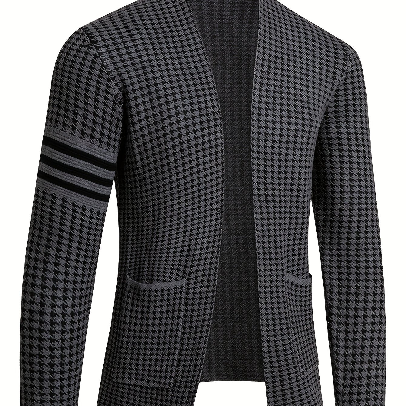 SHOWLU FASHION STORE men's slim fit knit cardigan with high stretch, long sleeves, perfect for casual or smart-casual wear.