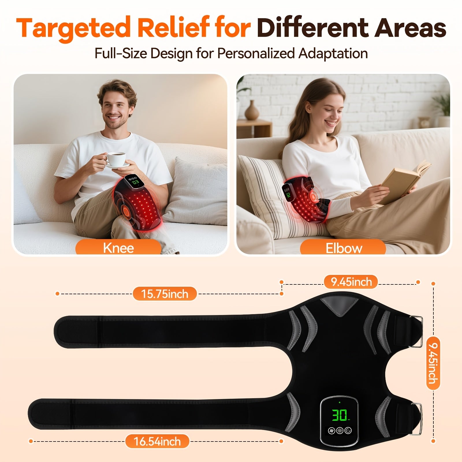Showlu Heated Knee Massager with vibration and heat support cushion, designed for knee pain relief and comfort.
