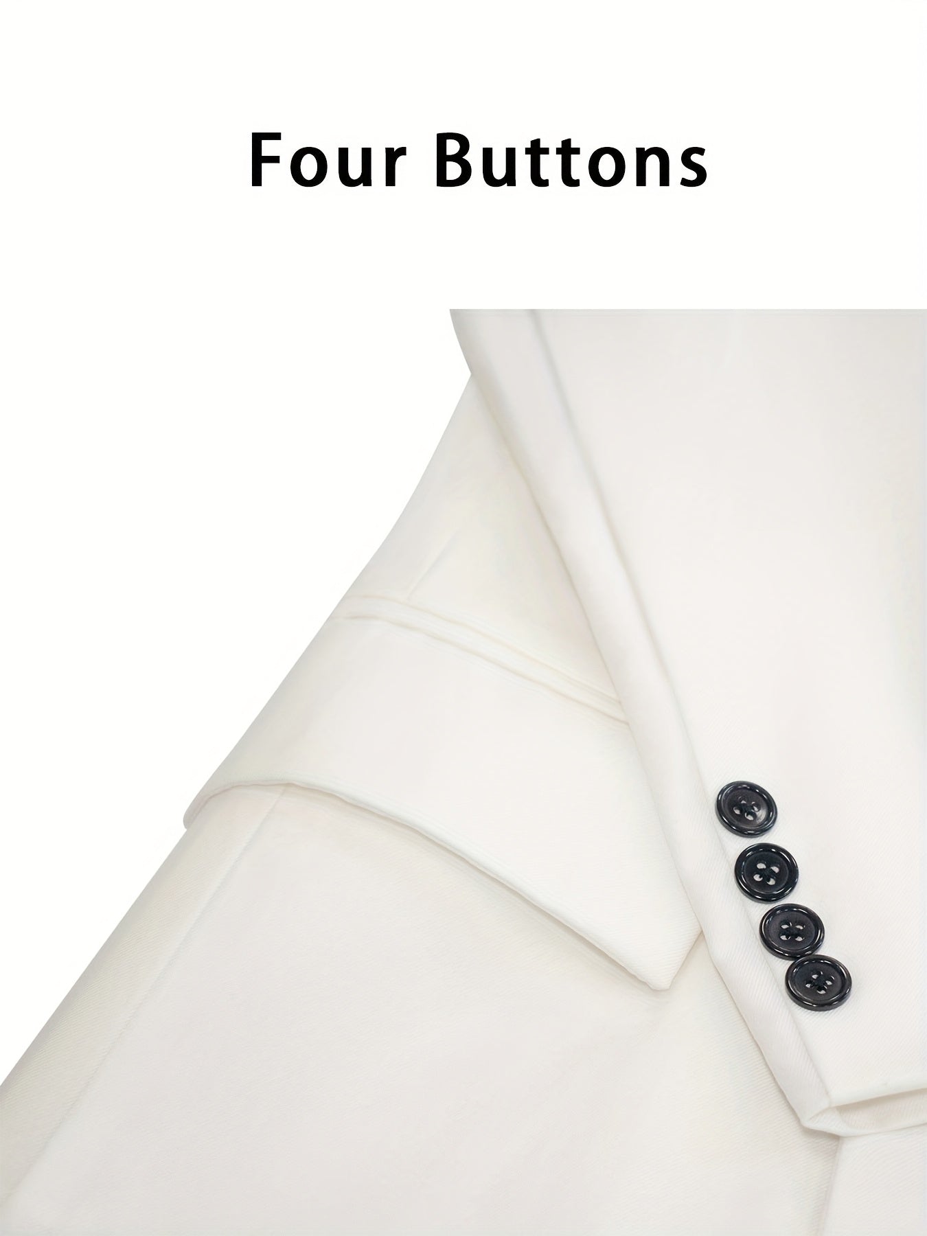 SHOWLU FASHION men's white solid tuxedo blazer with double-breasted design, tailored fit, and classic lapel details.