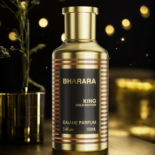 Balala Golden Men's Luxury Perfume - Citrus Amber Woody Scent, Long-Lasting Day & Night Fragrance, Elegant Golden Design, 3.4oz (100ml) Lead-Free BPA-Free Bottle, Business Style Advanced Packaging, Sophisticated Design