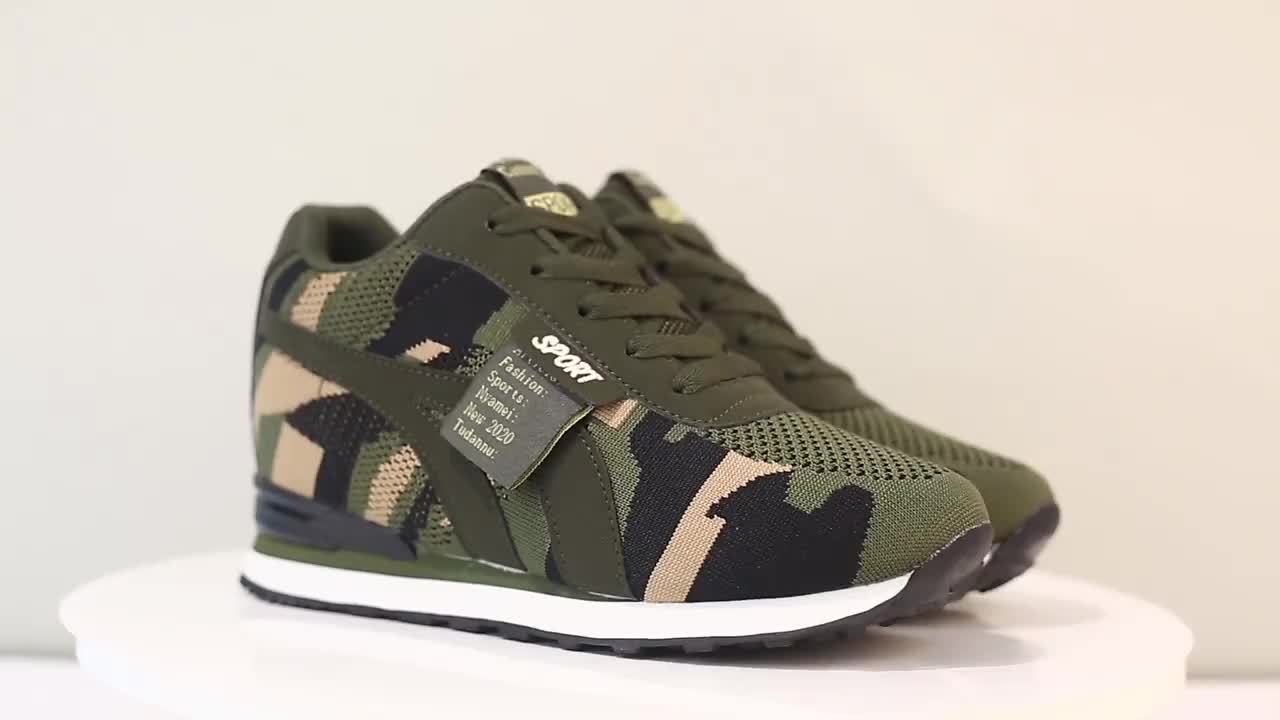 SHOWLU Women's camouflage lace-up sneakers with low top design and comfortable fit, featuring a stylish camouflage pattern.