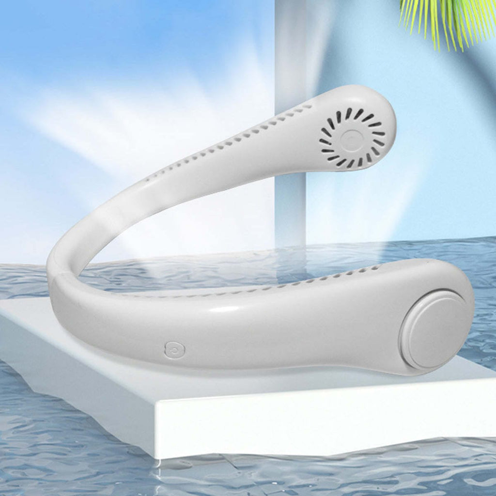 Doba bladeless neck fan, portable USB rechargeable hands-free fan worn around the neck for cooling comfort.
