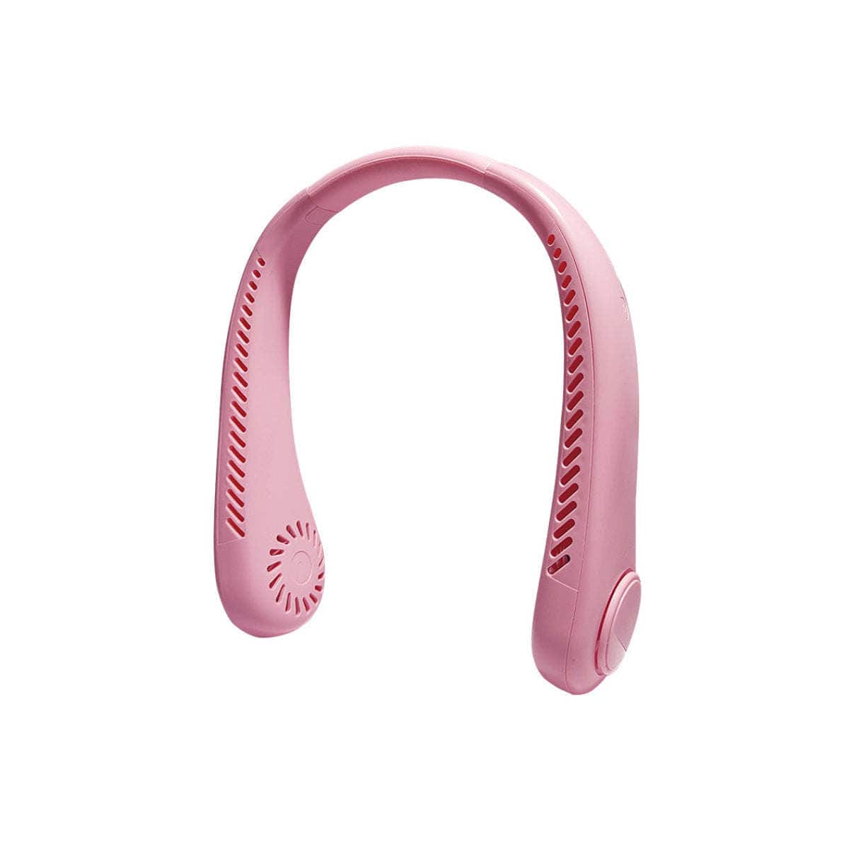 Doba bladeless neck fan with adjustable straps, portable USB rechargeable hands-free fan for personal cooling.