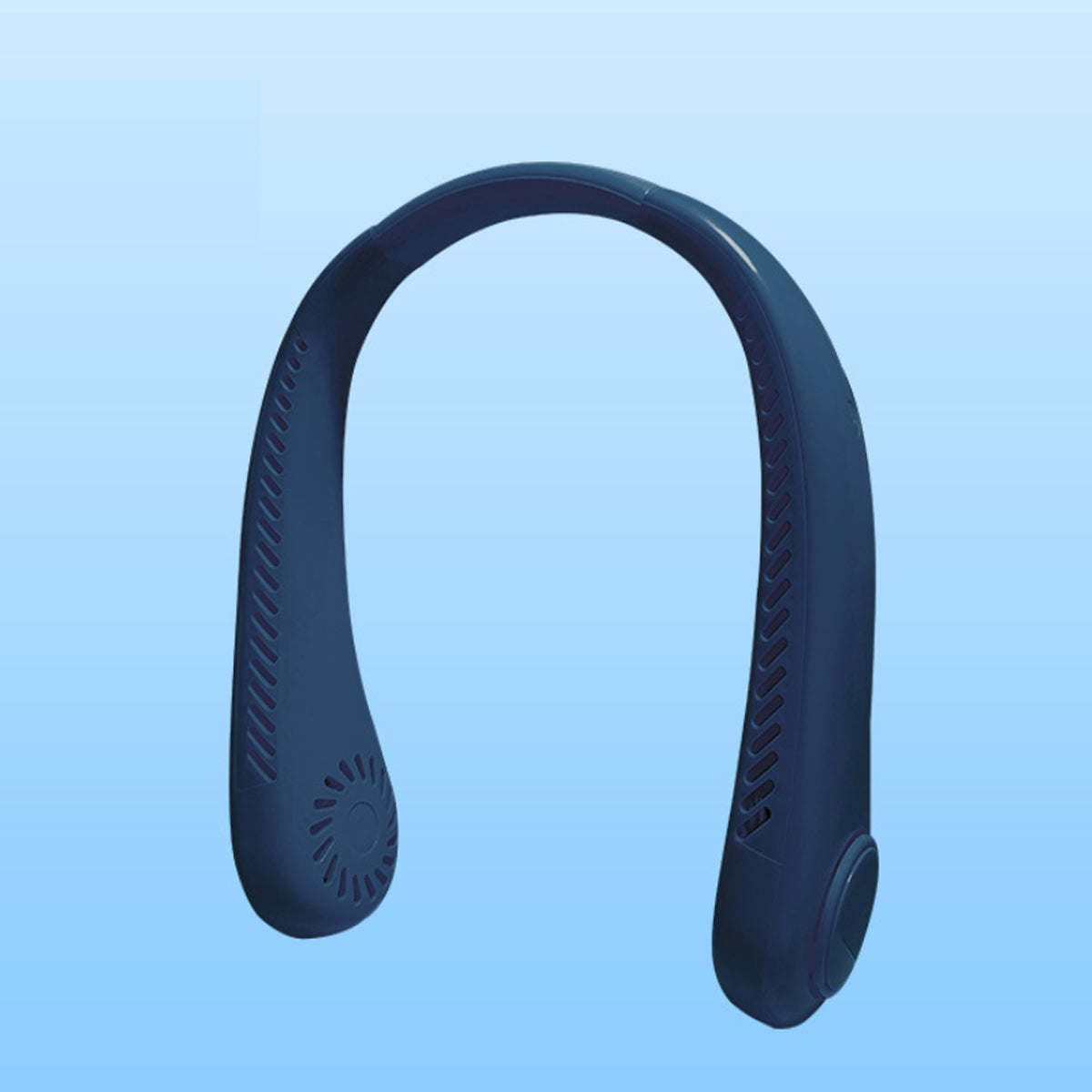 Doba bladeless neck fan worn around the neck, portable and hands-free, USB rechargeable personal cooling fan for hot weather.