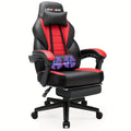 Big and tall SHOWLU FASHION STORE gaming chair with footrest, durable design, and 400lb capacity, featuring ergonomic styling and cushioning.