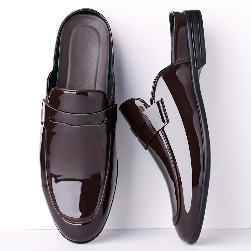 Men's slip-on loafers by SHOWLU FASHION with faux leather exterior and non-slip soles, styled as casual mules.