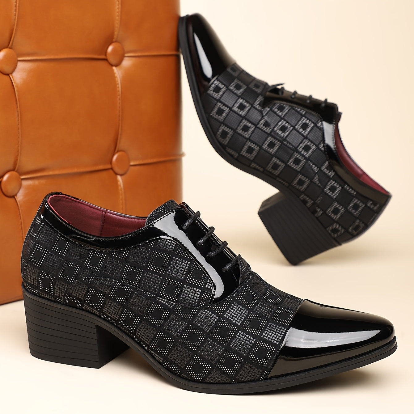 Women's pointed toe slip-on dress shoes by Showlu Fashion in solid PU leather, casual style with sleek design.