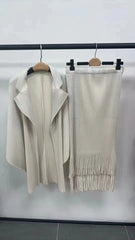 EGRM 2024 Autumn New Designer Pleated Suit Solid V - Neck Batwing Sleeve Casual Tassel A - line Skirt Women Two Piece Sets 6G0319 - SHOWLU FASHION STORE