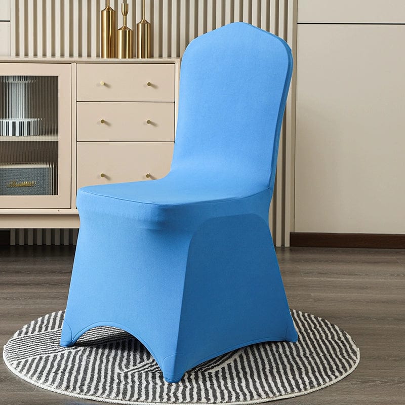 Showlu white cotton thickened elastic chair cover, hotel and banquet slipcover, snug fit for wedding and event chairs.