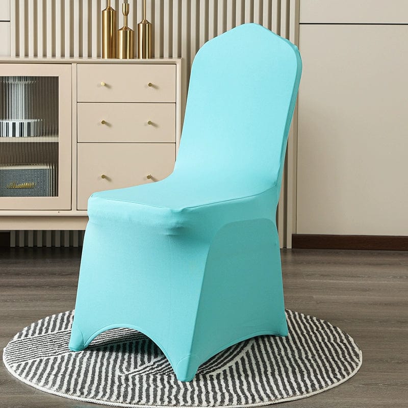 White Showlu thickened elastic cotton chair cover, banquet slipcover fitting hotel and wedding chairs, neutral all-inclusive design